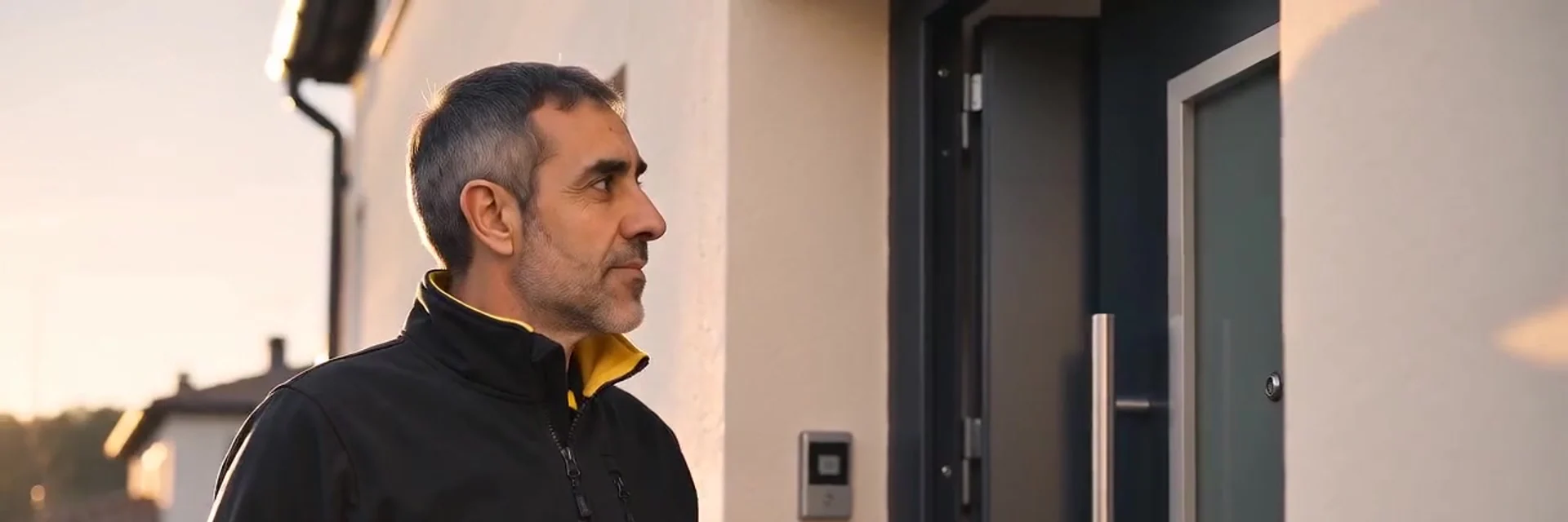 Serraller revisant el tancament d’una porta, escena representativa: Portes de seguretat Cabma a Lleida